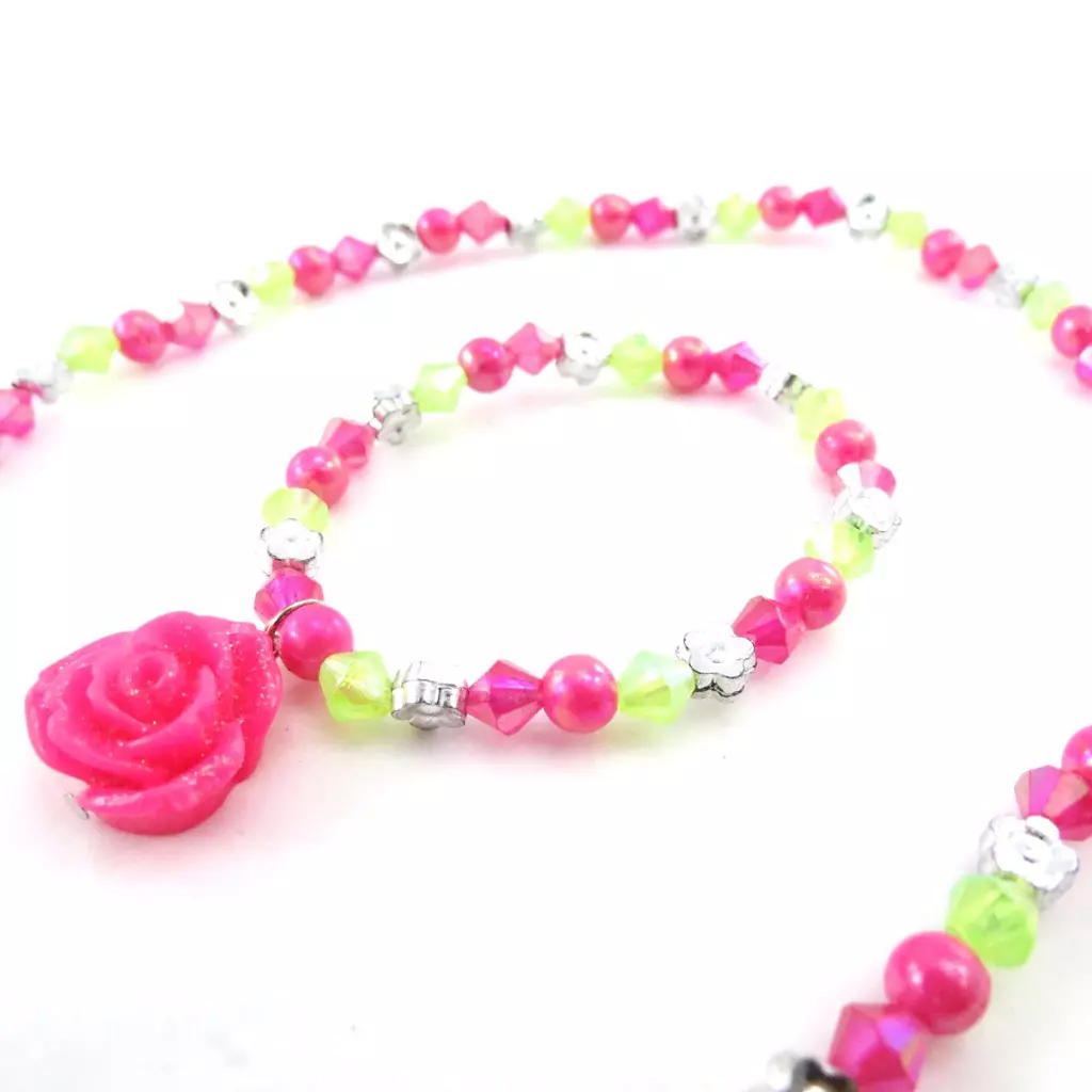 Les Trésors De Lily Parure 'Princesse' Rose Vert [J2003]