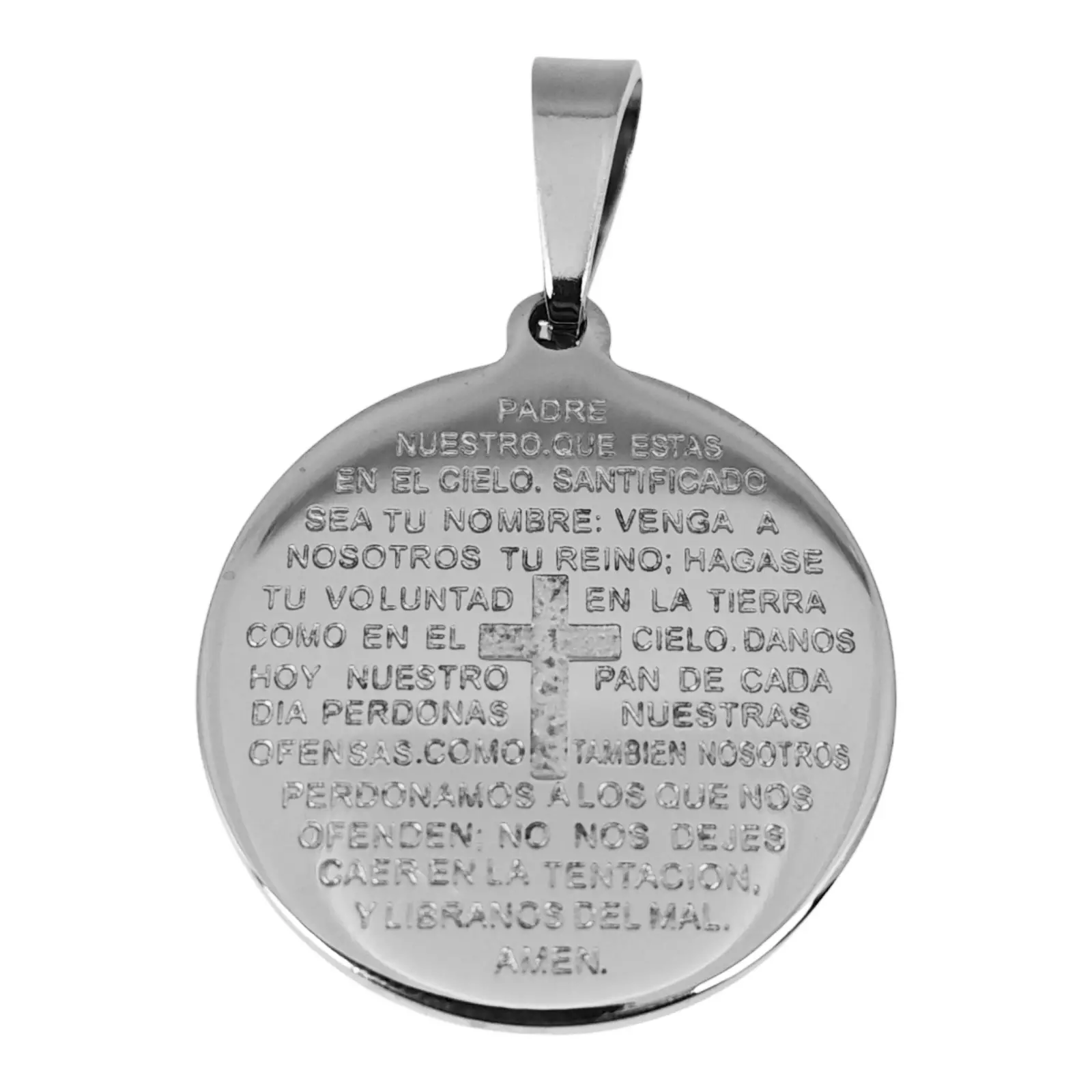 Les Trésors De Lily Pendentif Acier 'Croix' Argenté 30 Mm [S1378]