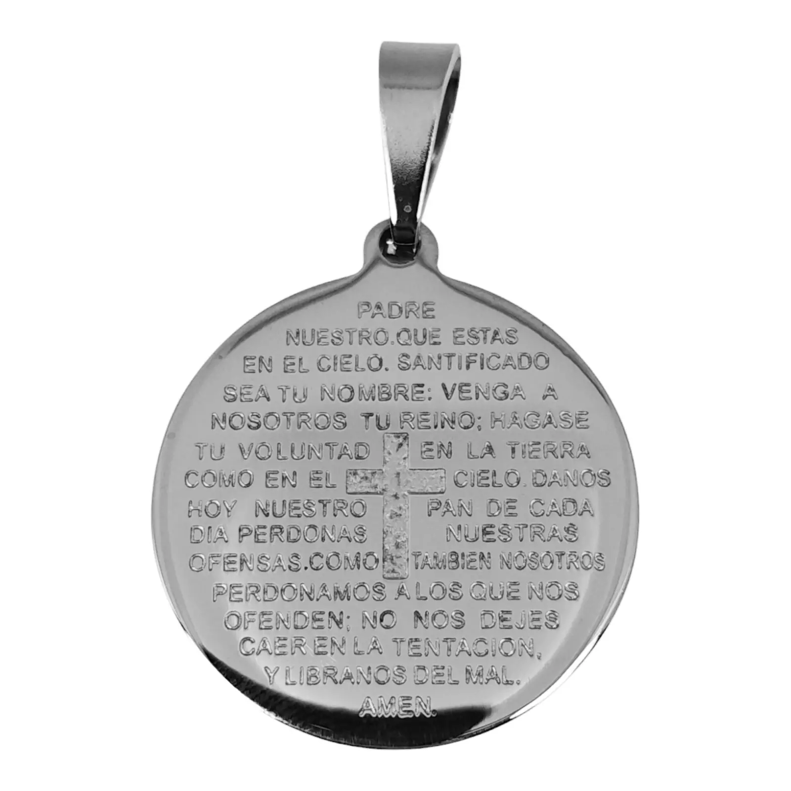 les trésors de lily Pendentif acier 'Croix' argenté 30 mm [S1378]