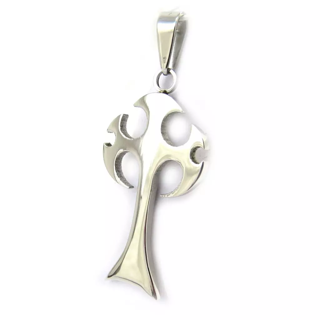 Les Trésors De Lily Pendentif Acier 'Croix Gothique' Argenté 45x25 Mm [M0742]