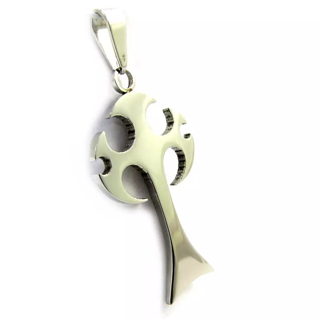 Les Trésors De Lily Pendentif Acier 'Croix Gothique' Argenté 45x25 Mm [M0742]