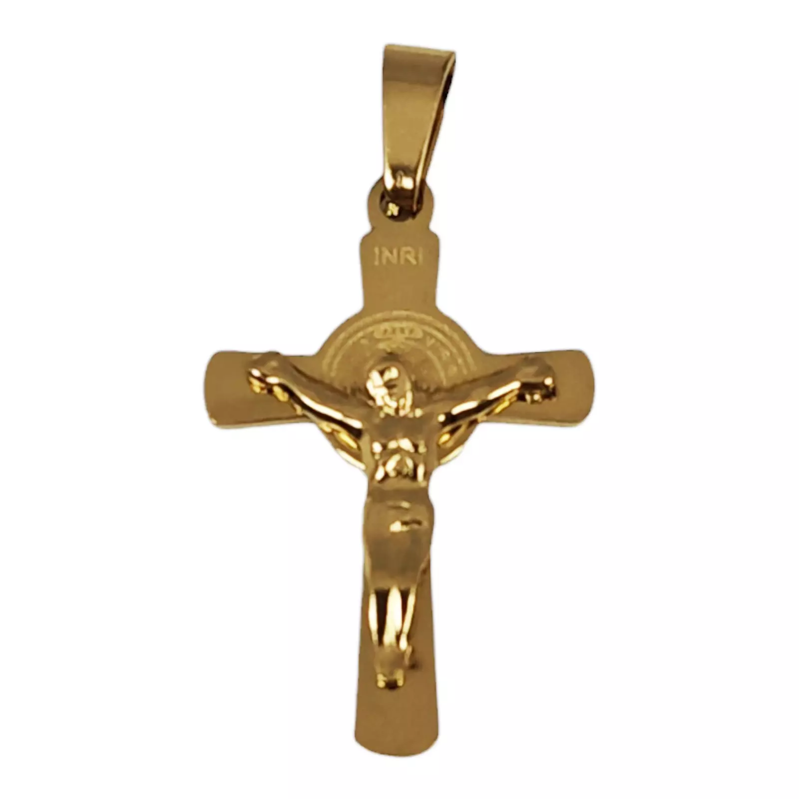 Les Trésors De Lily Pendentif Acier 'Crucifix' Doré 25x15 Mm [S1350]