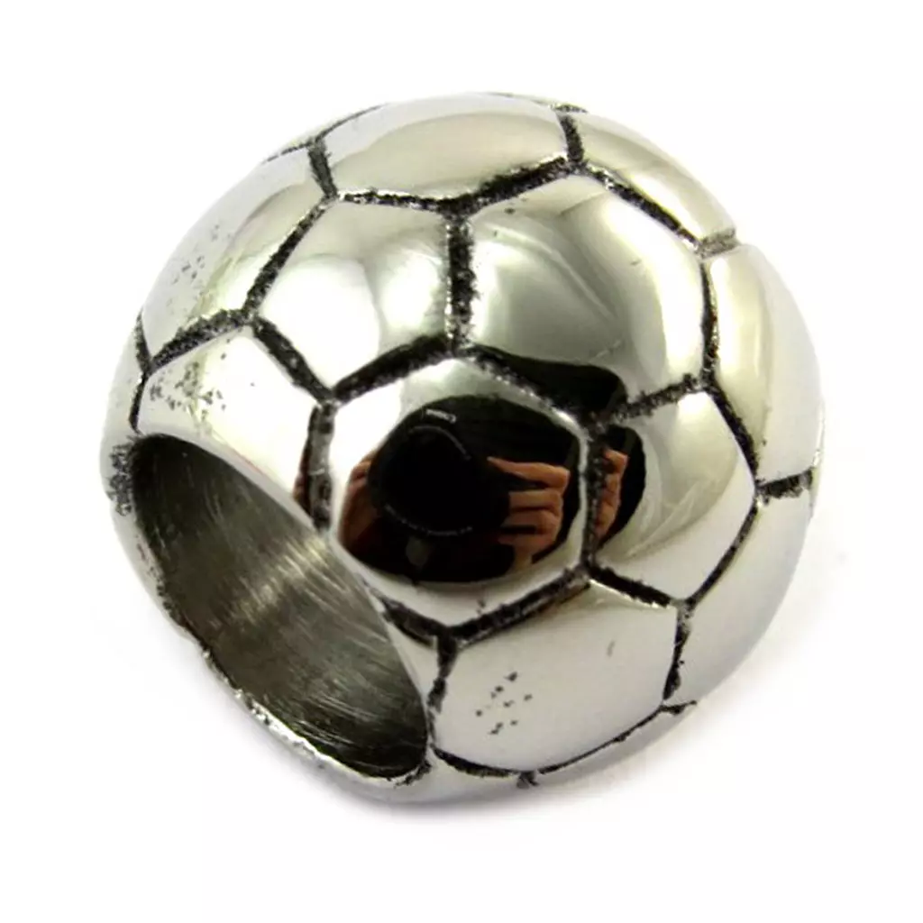 les trésors de lily Pendentif acier 'Football' chrome [N5091]