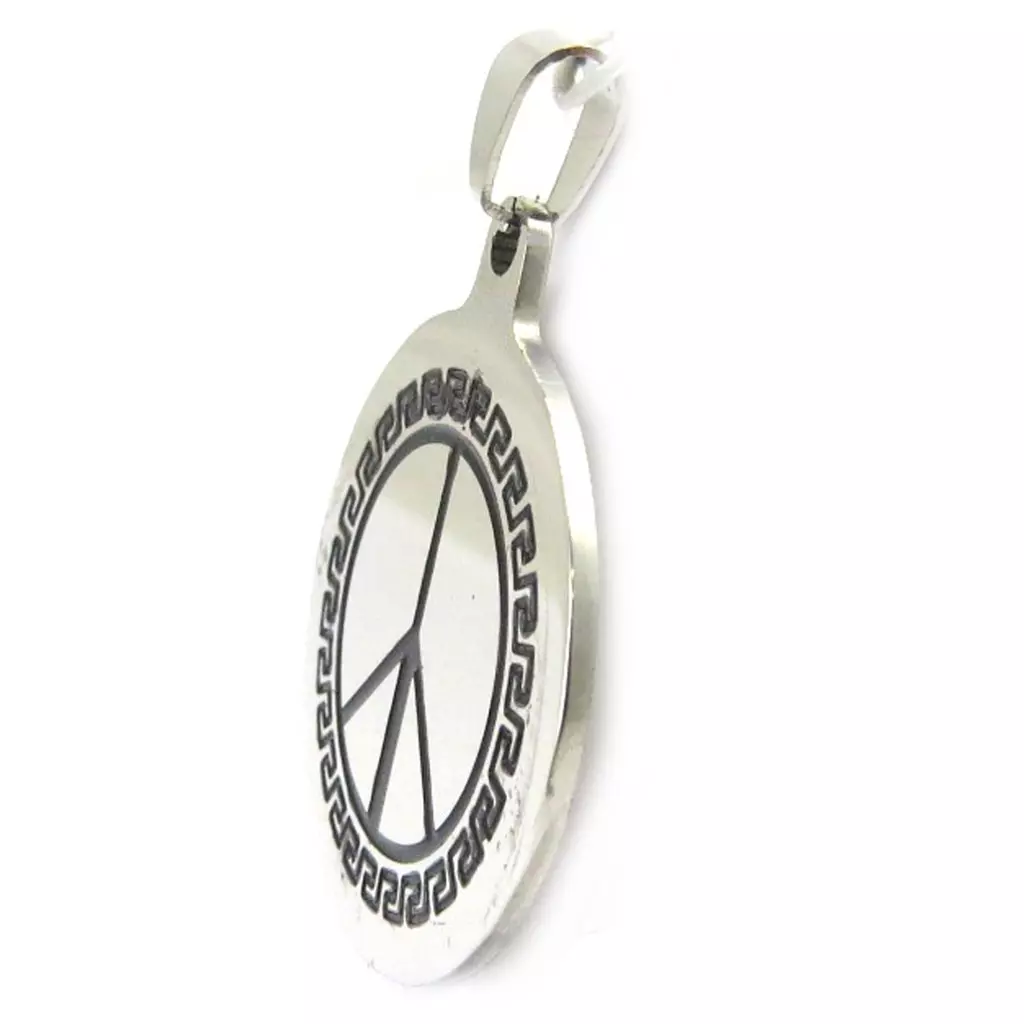 Les Trésors De Lily Pendentif Acier 'Peace' Argenté 35 Mm [M0746]