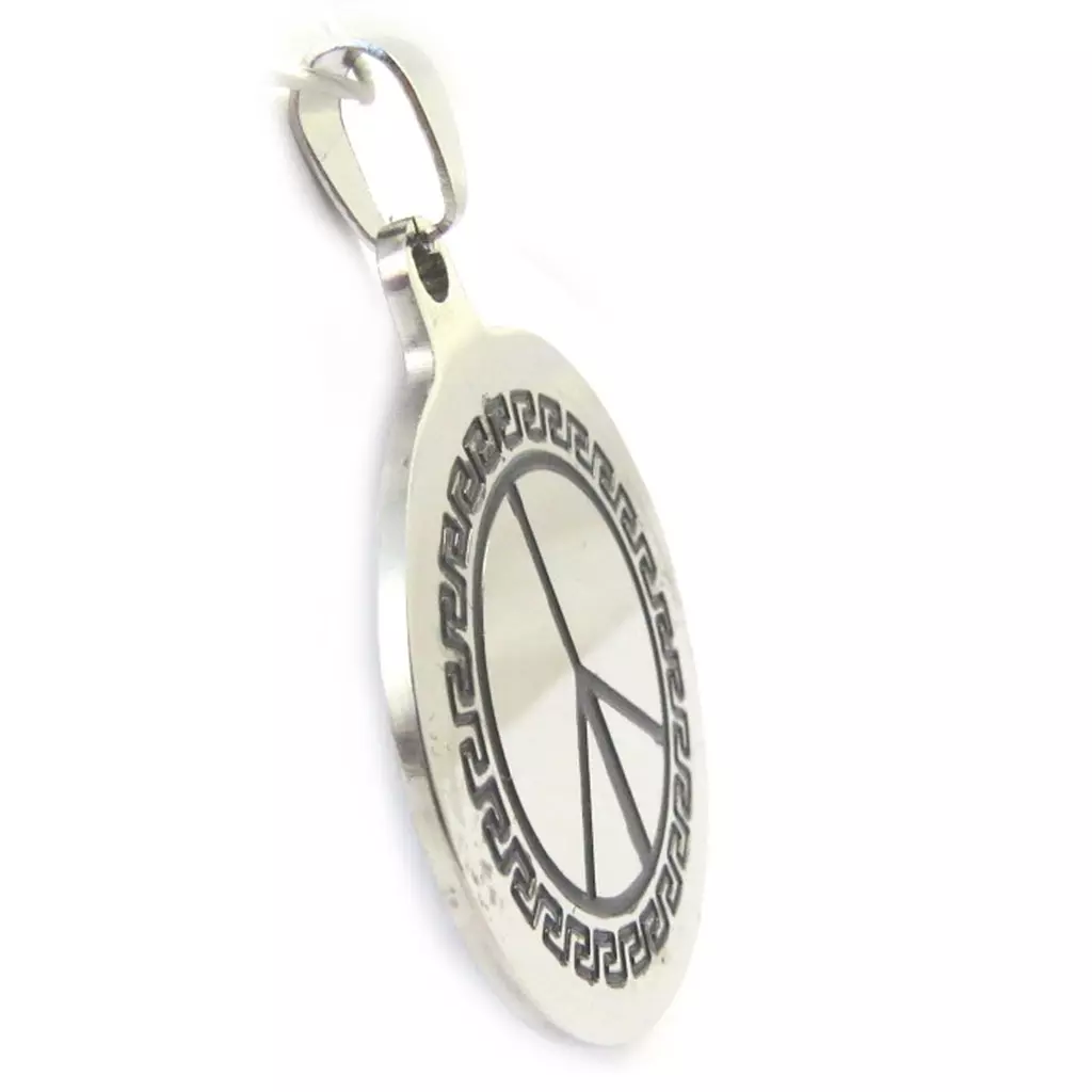 Les Trésors De Lily Pendentif Acier 'Peace' Argenté 35 Mm [M0746]