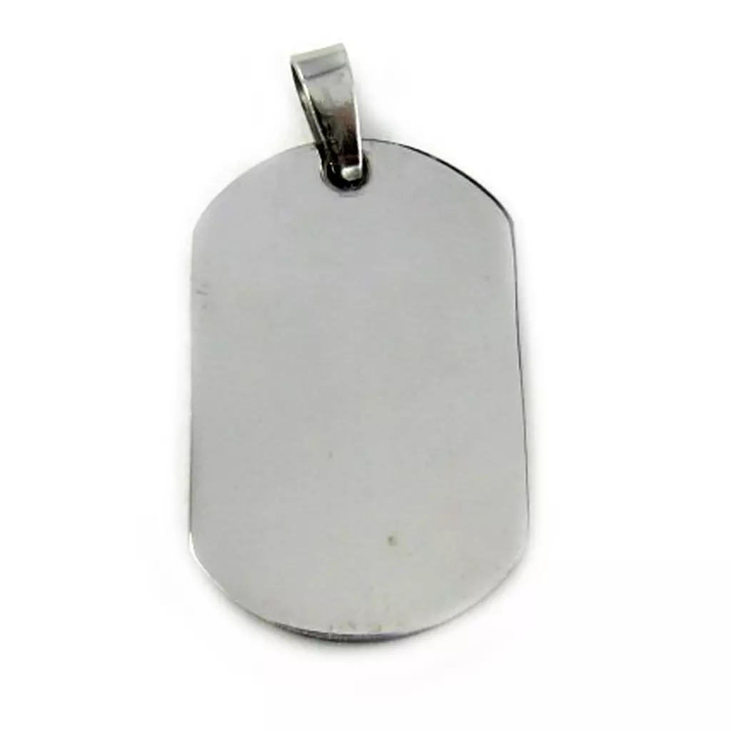 Les Trésors De Lily Pendentif Acier 'Plaque Américaine' Argenté 37x23 Mm [M1830]