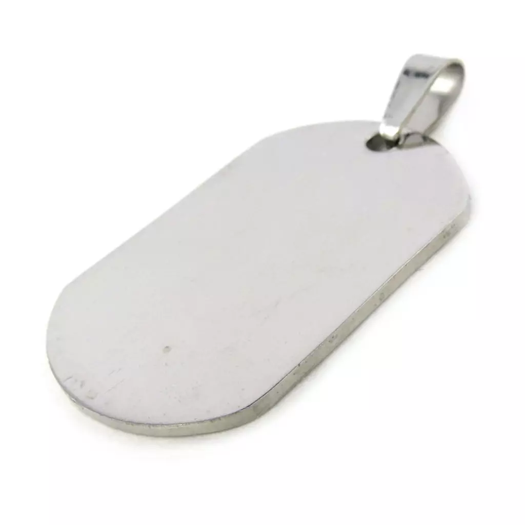Les Trésors De Lily Pendentif Acier 'Plaque Américaine' Argenté 37x23 Mm [M1830]