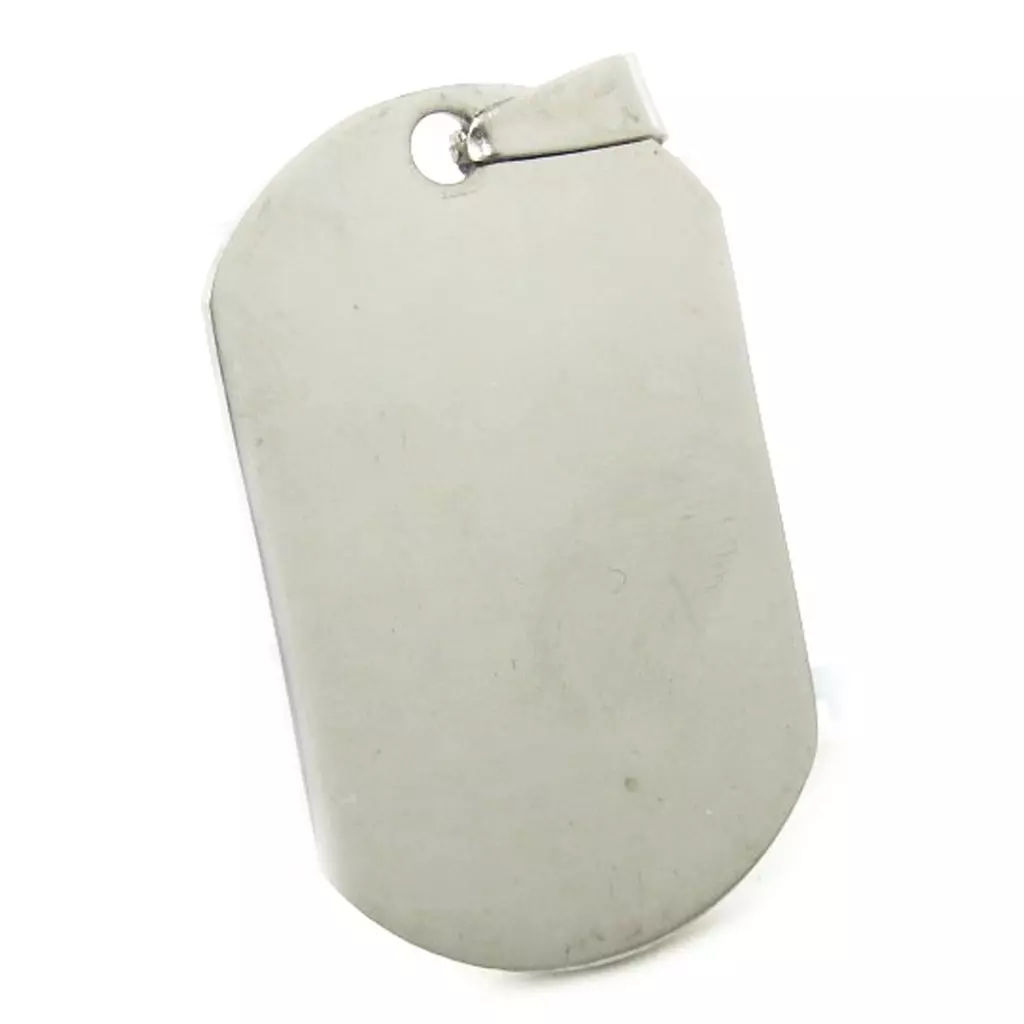 Les Trésors De Lily Pendentif Acier 'Plaque Américaine' Argenté 37x23 Mm [M1830]