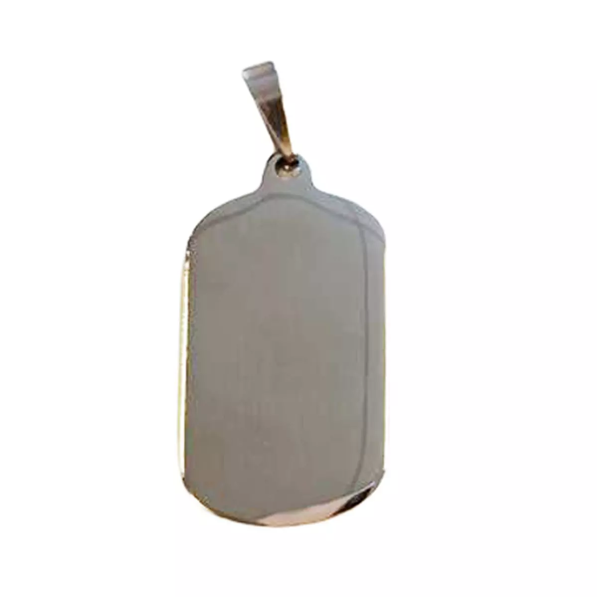 les trésors de lily Pendentif acier 'Plaque Américaine' argenté 40x25 mm [R8067]