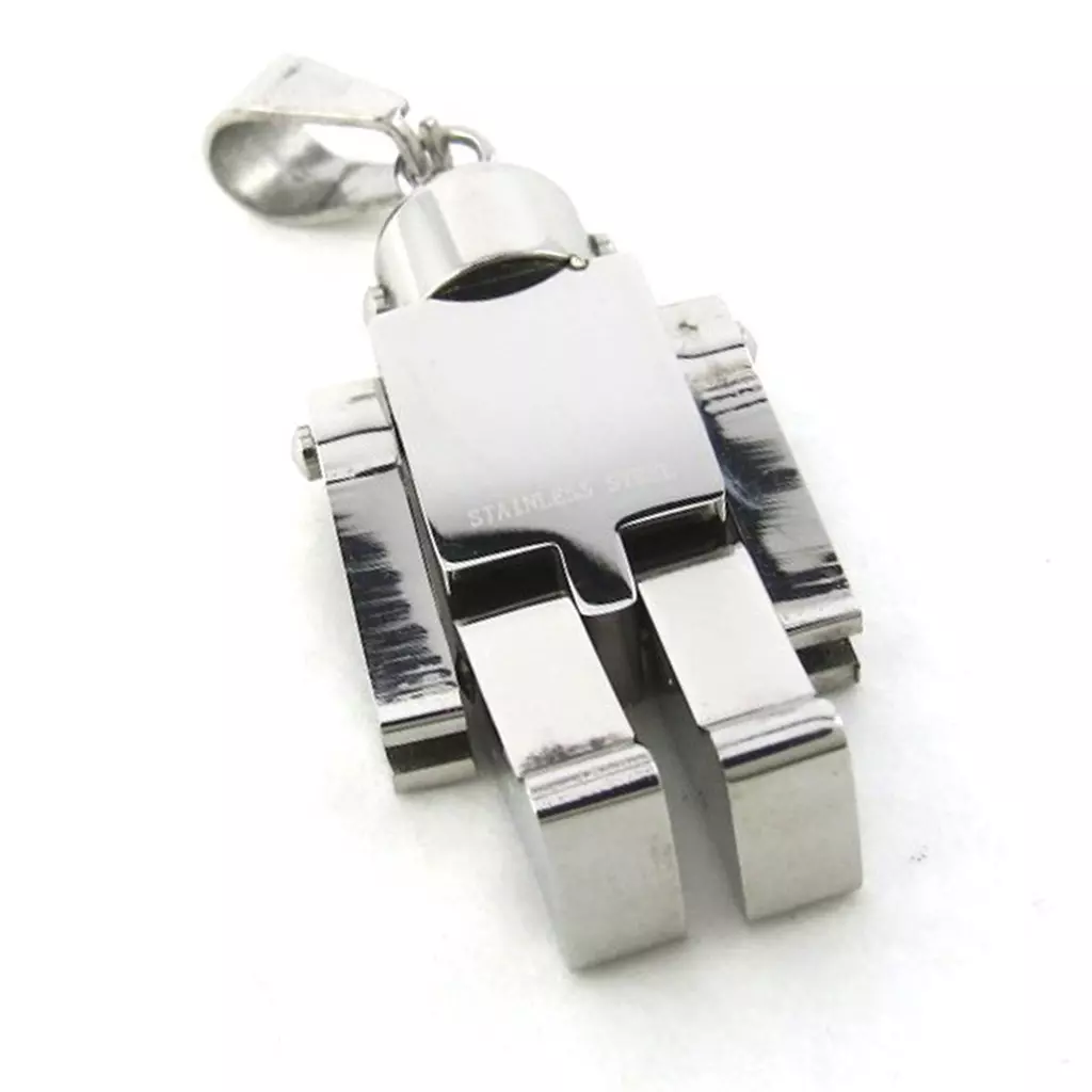 Les Trésors De Lily Pendentif Acier 'Robot Articulé' Argenté 30x17 Mm [M1839]