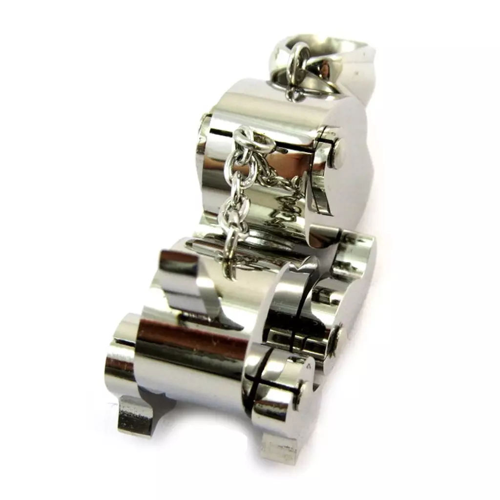 Les Trésors De Lily Pendentif Acier 'Robot Chien Articulé' Chrome 32x23 Mm [N5086]