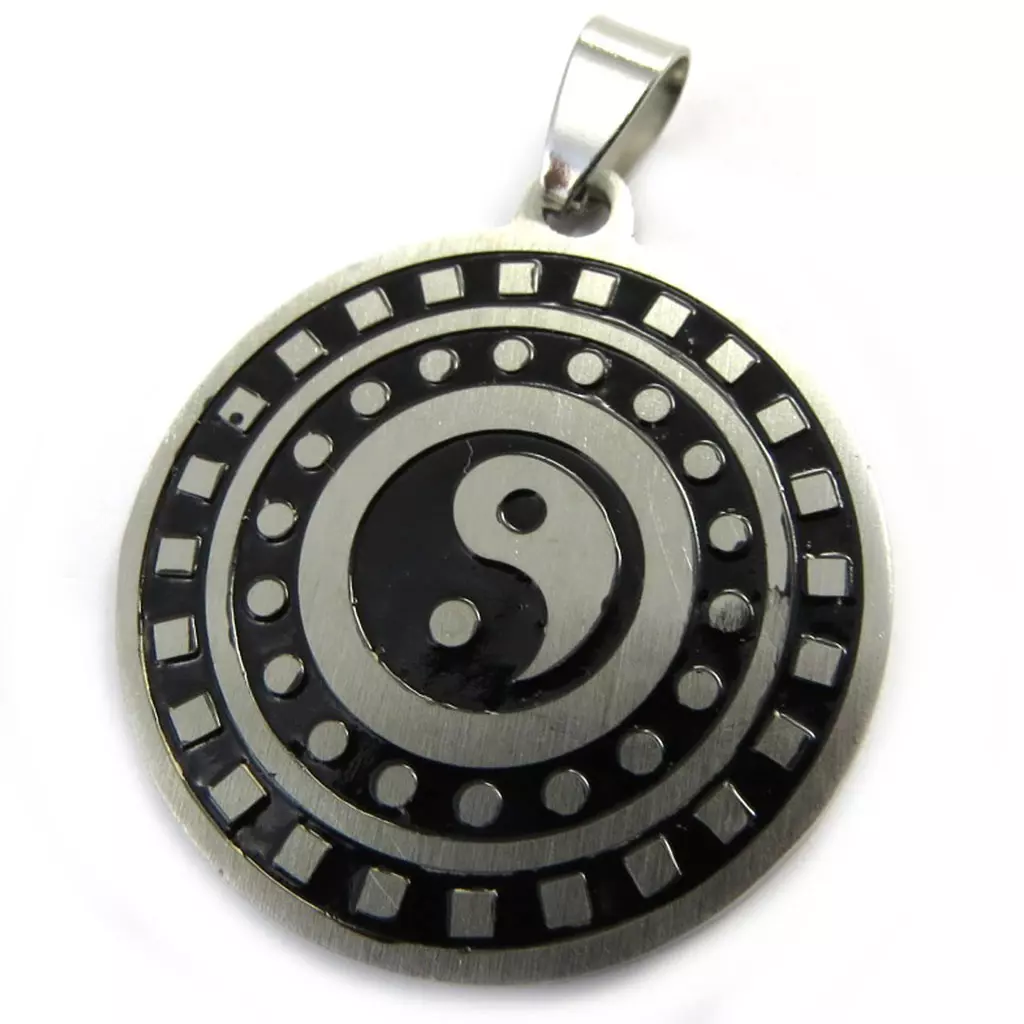 Les Trésors De Lily Pendentif Acier 'Yin Yang' Argenté 35 Mm [M0747]