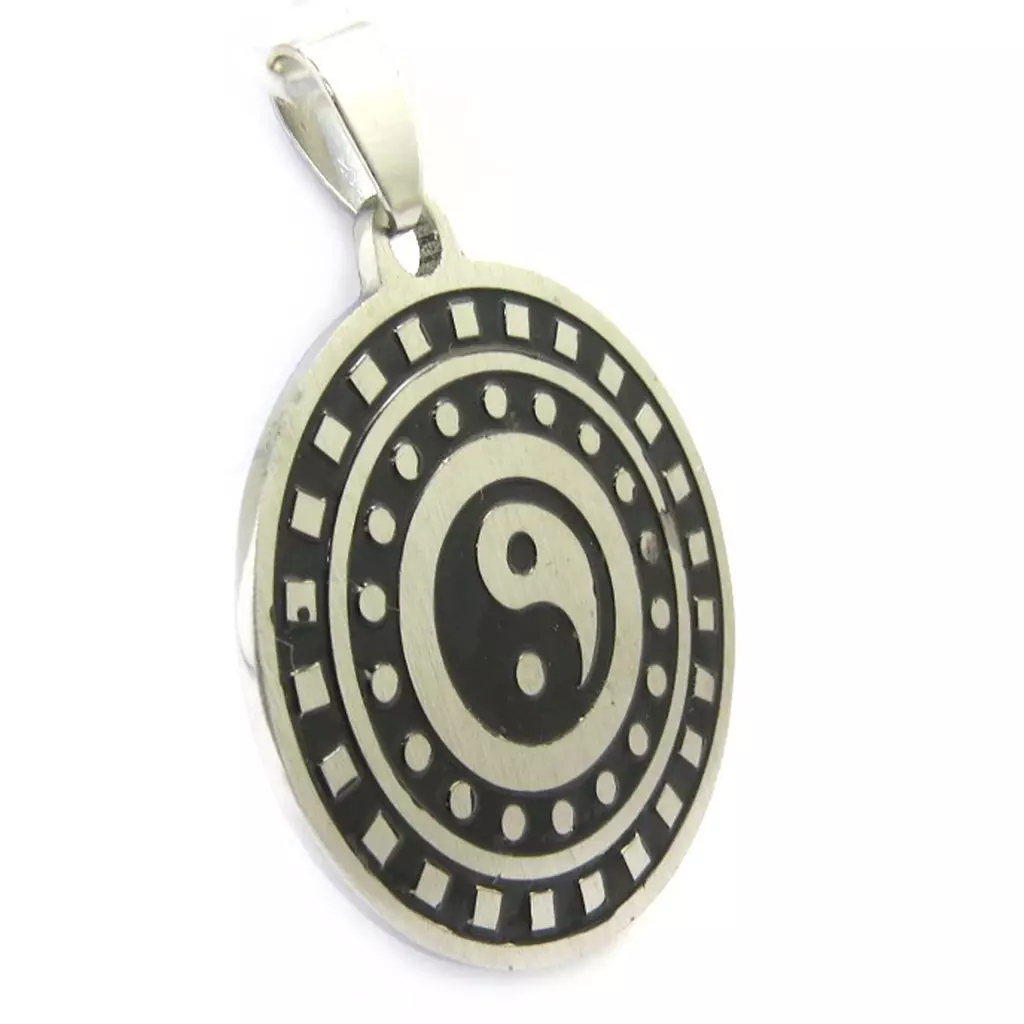 Les Trésors De Lily Pendentif Acier 'Yin Yang' Argenté 35 Mm [M0747]