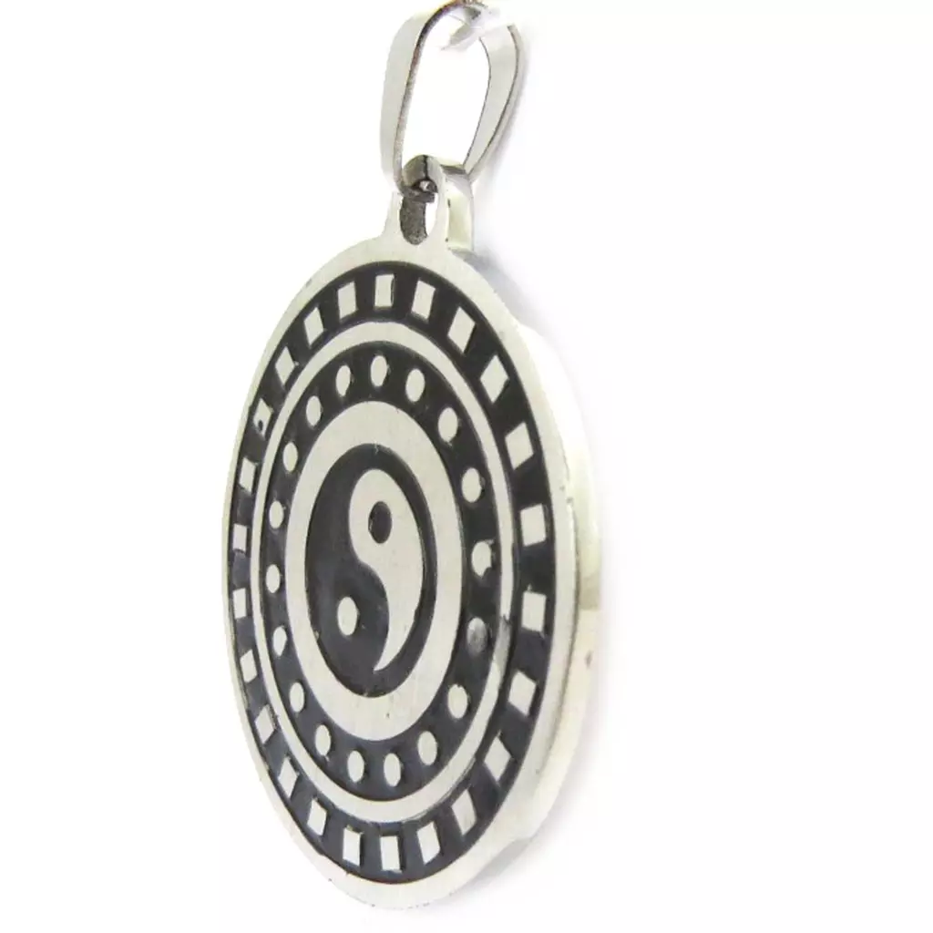 Les Trésors De Lily Pendentif Acier 'Yin Yang' Argenté 35 Mm [M0747]