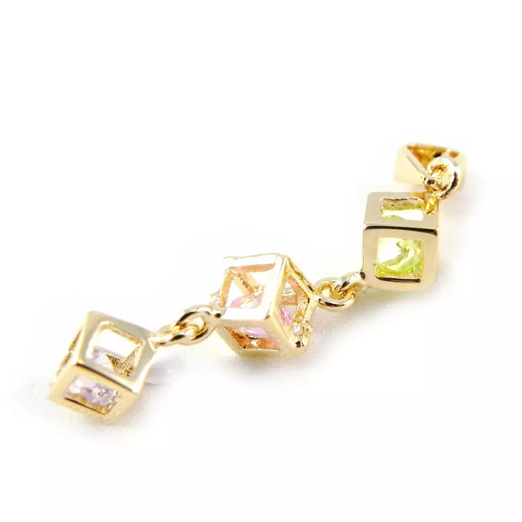 les trésors de lily Pendentif 'Alchimie' tutti fruttti doré 4 mm [H5544]