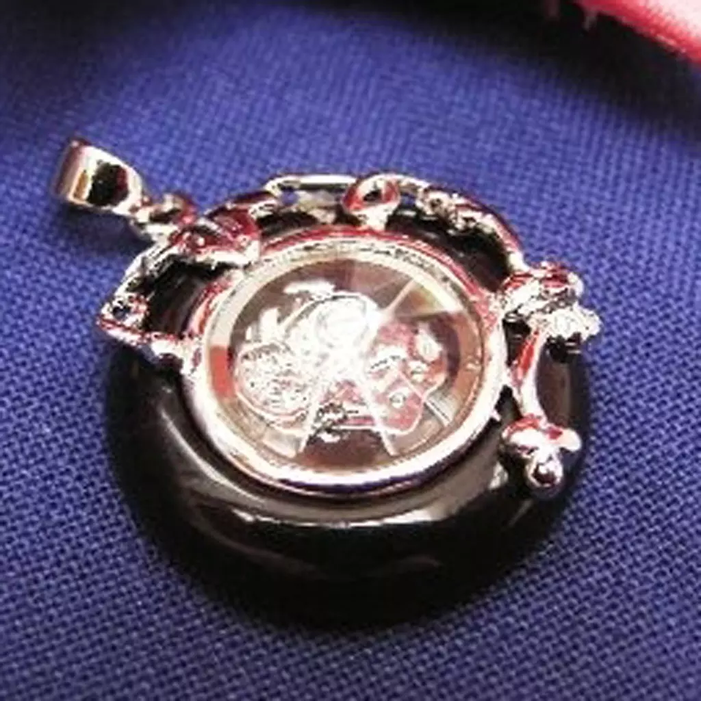 Les Trésors De Lily Pendentif Argent 'Agate' Noir Argenté [E5173]