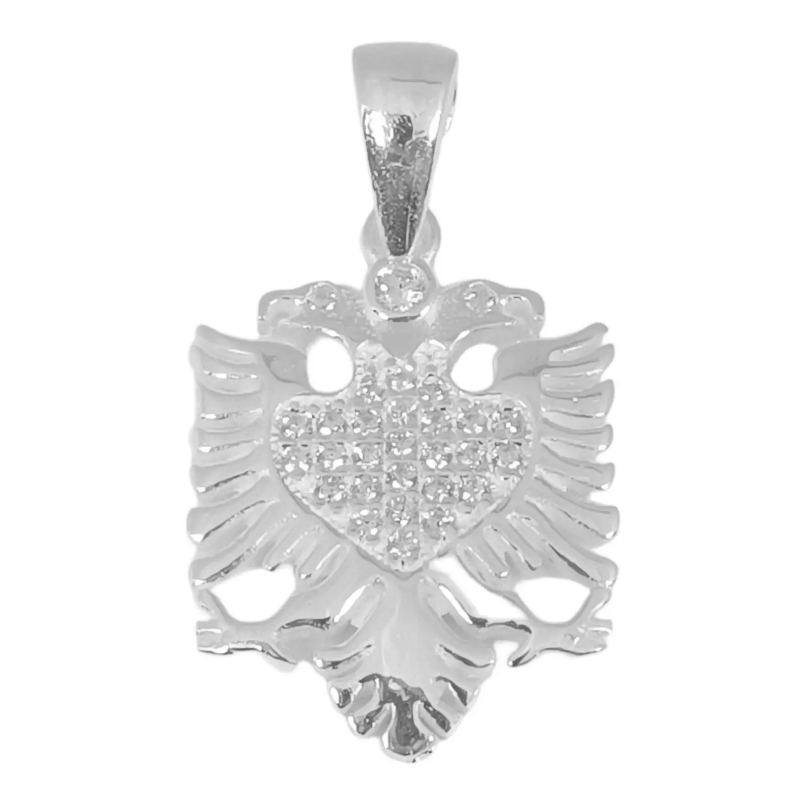 les trésors de lily Pendentif Argent 'Aigle Bicéphale' blanc argenté 19x15 mm [S0323]