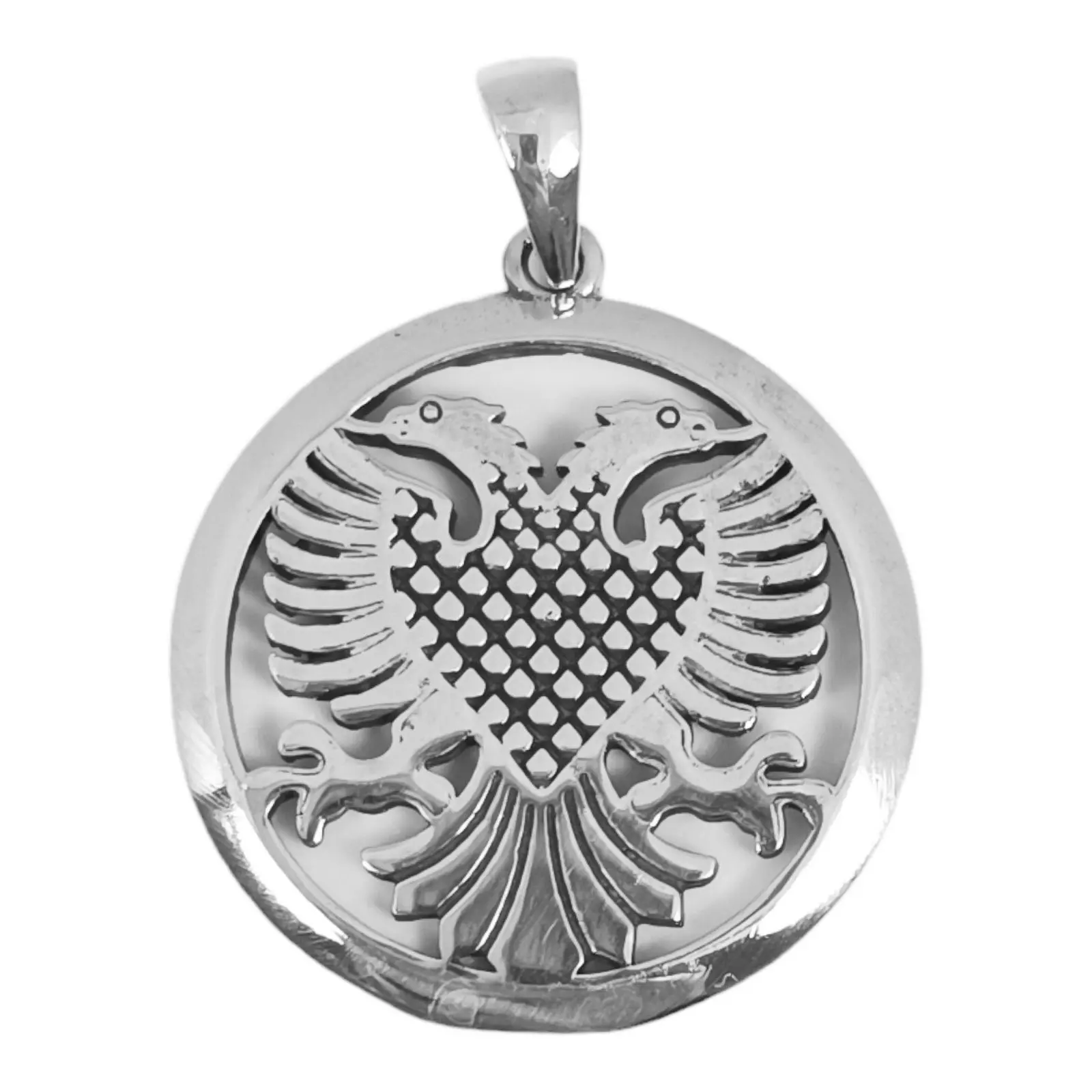Les Trésors De Lily Pendentif Argent 'Aigle Bicéphale' Blanc Argenté 25 Mm [S0412]