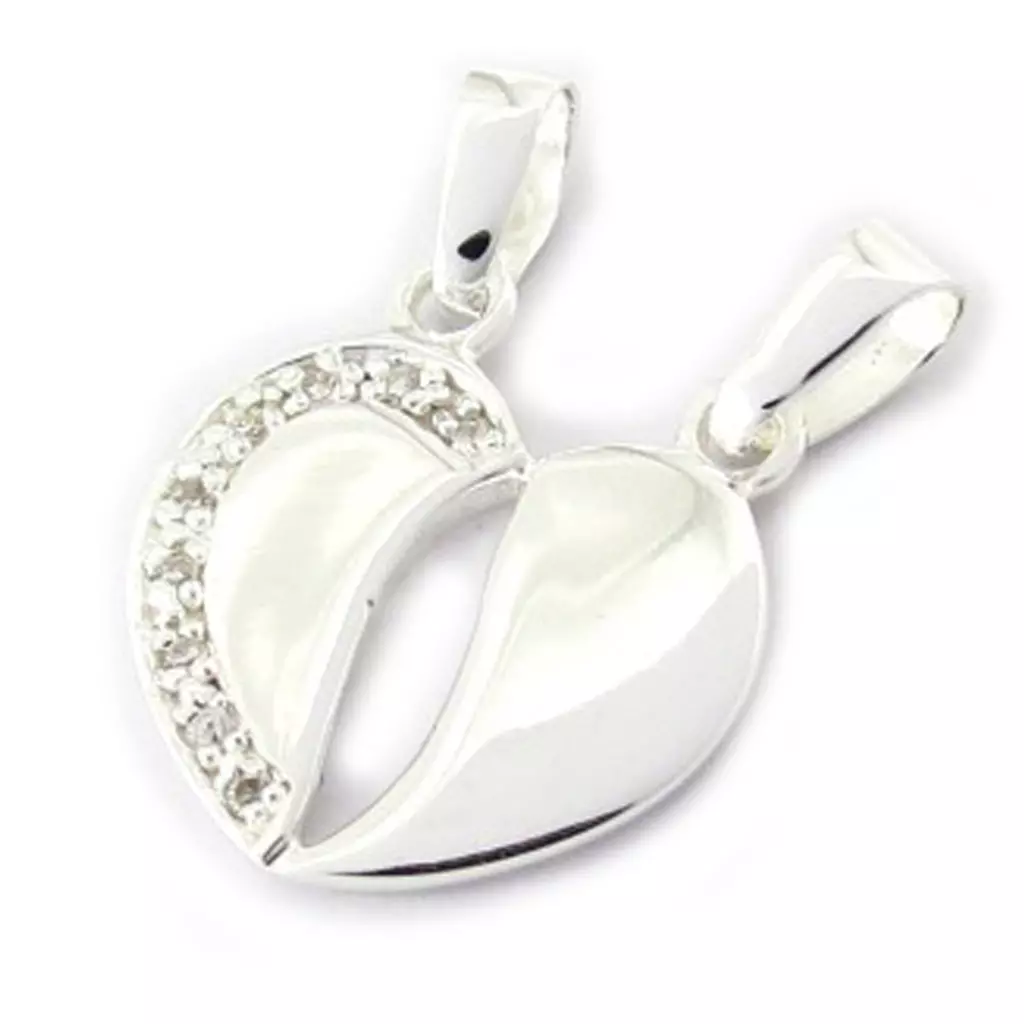 les trésors de lily Pendentif Argent 'Âmes Soeurs' argenté 17x17 mm [G1599]