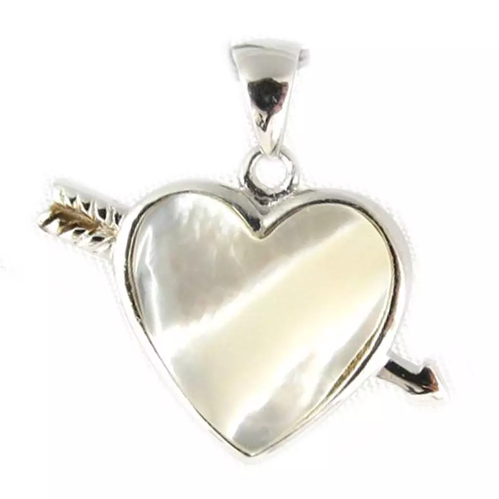 Les Trésors De Lily Pendentif Argent 'Amour De Nacre' Blanc [B9380]