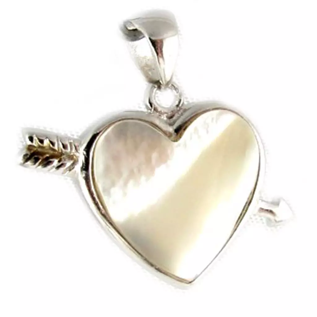 Les Trésors De Lily Pendentif Argent 'Amour De Nacre' Blanc [B9380]
