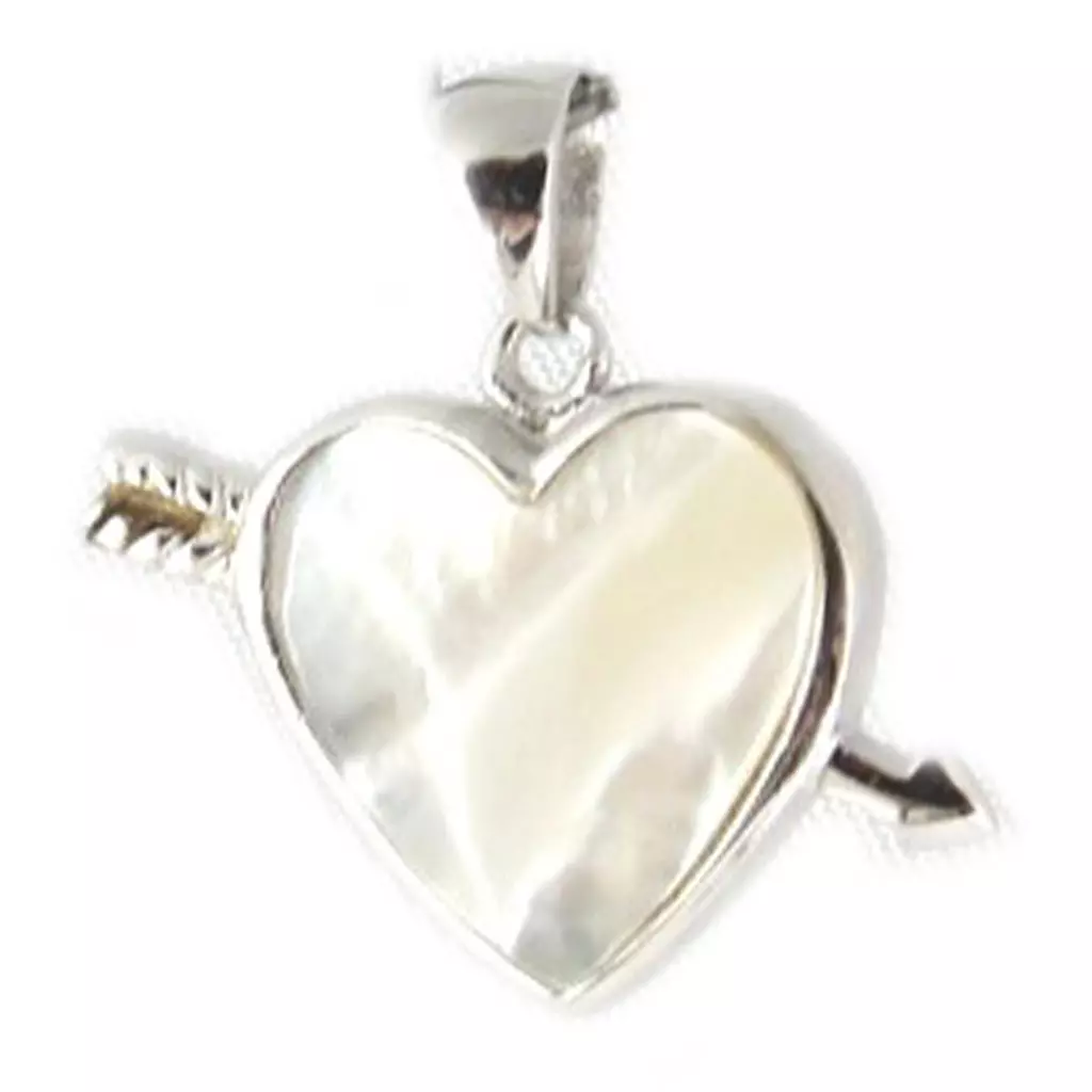 Les Trésors De Lily Pendentif Argent 'Amour De Nacre' Blanc [B9380]
