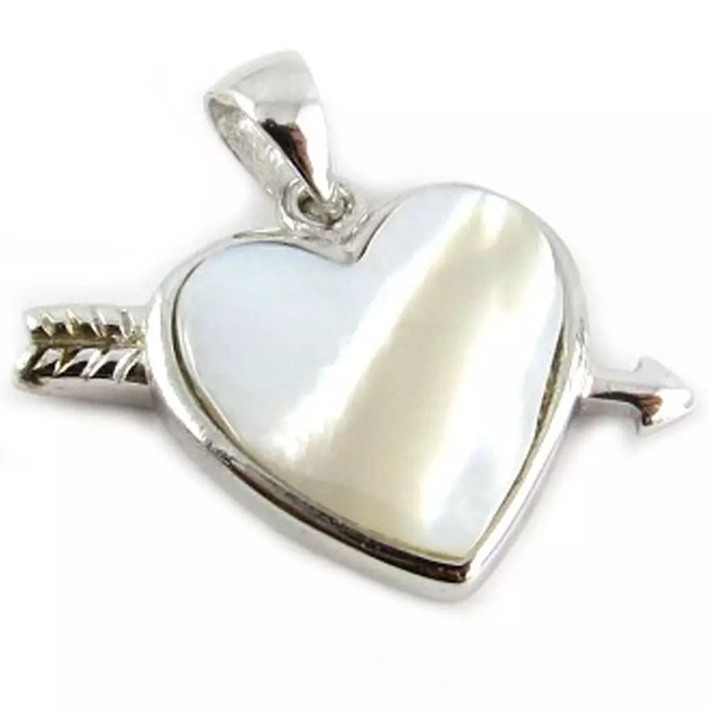 les trésors de lily Pendentif Argent 'Amour de Nacre' Blanc [B9380]
