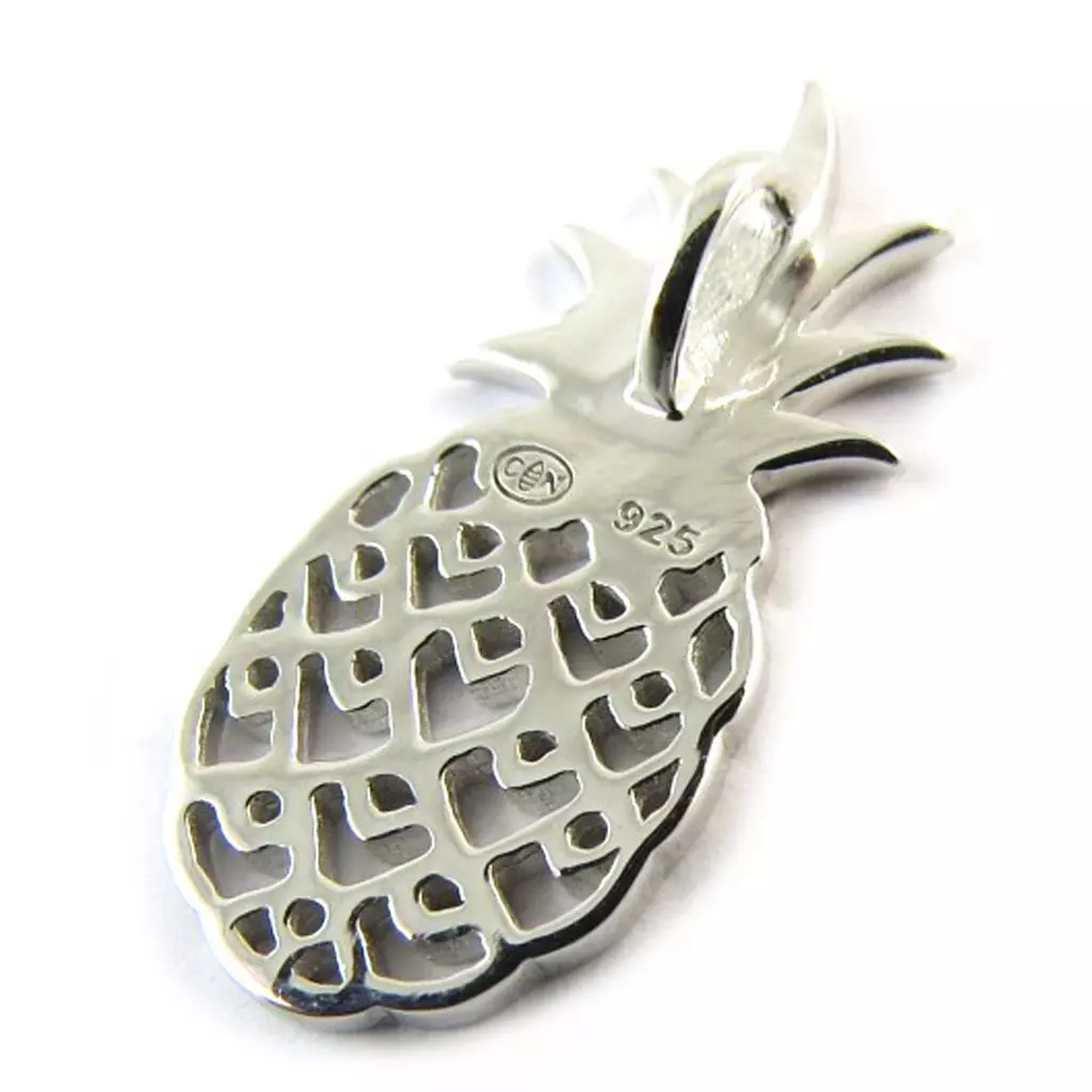 les trésors de lily Pendentif Argent 'Ananas' argenté (rhodié) 21x10 mm [N3394]