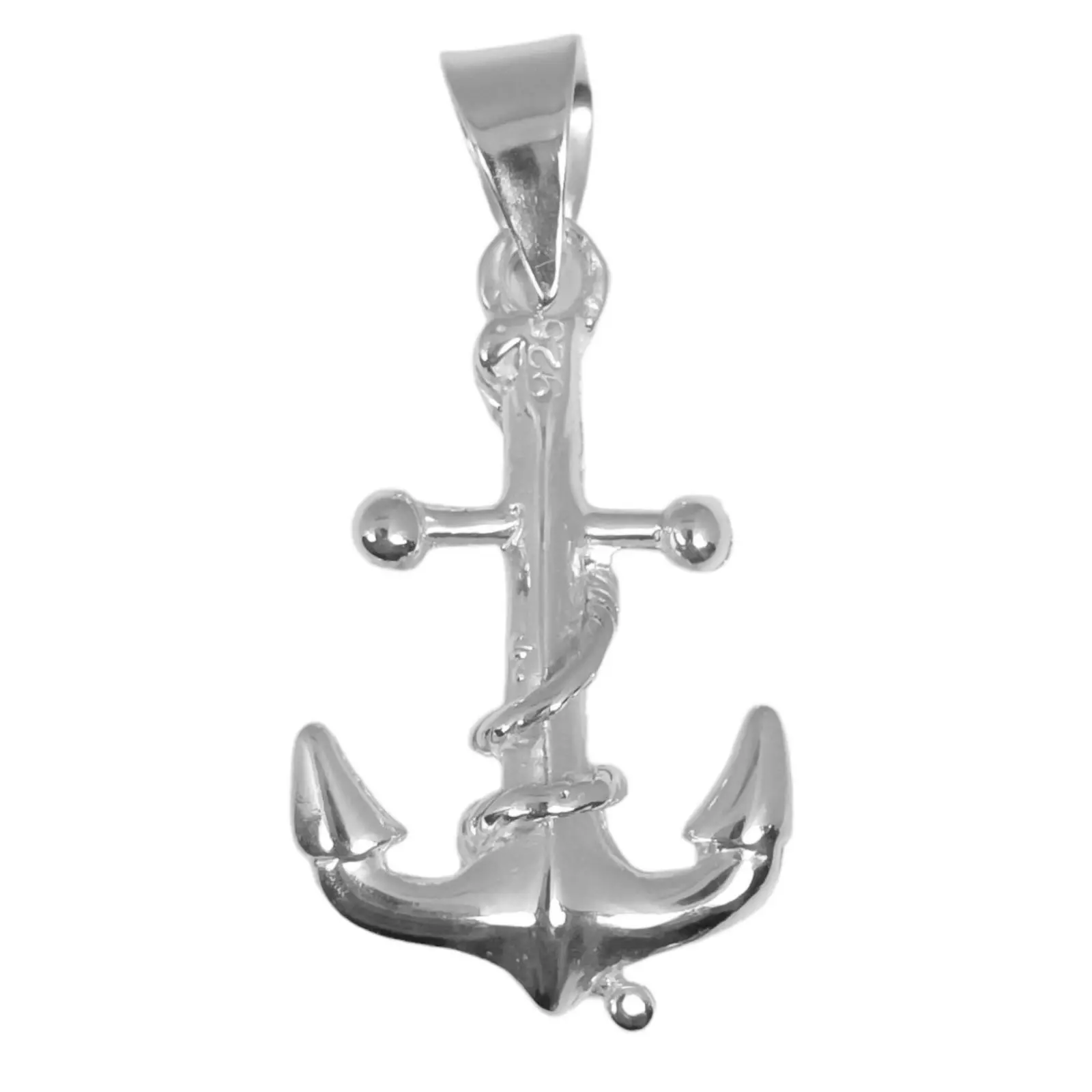 Les Trésors De Lily Pendentif Argent 'Ancre Marine' Argenté 25x17 Mm (double Face) [S0417]