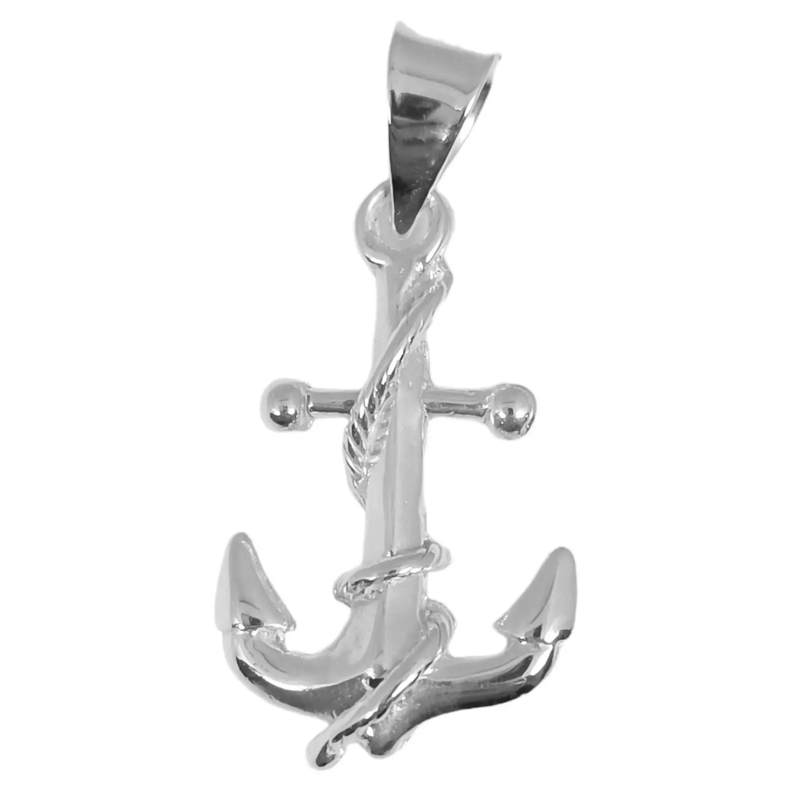 les trésors de lily Pendentif argent 'Ancre Marine' argenté 25x17 mm (double face) [S0417]
