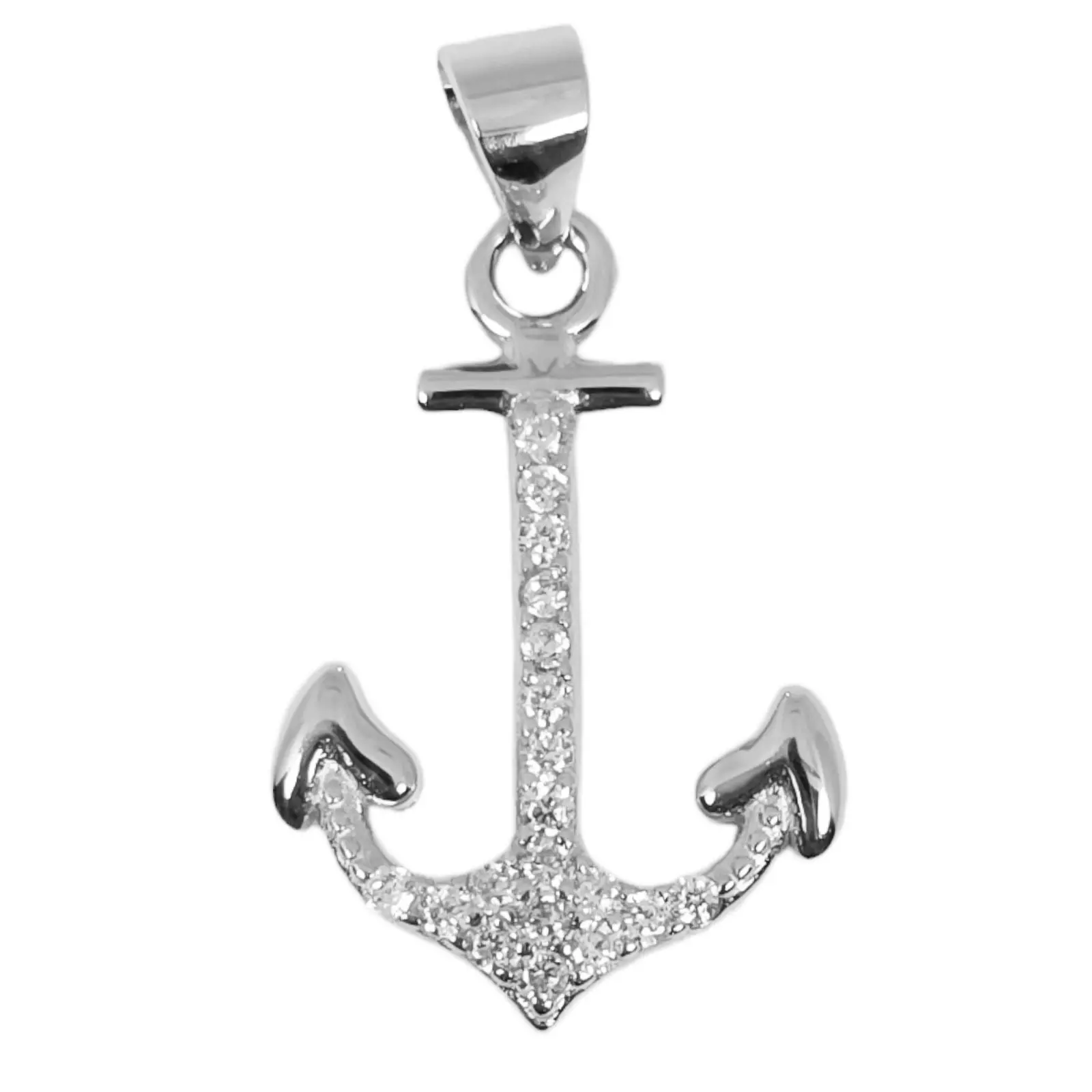 les trésors de lily Pendentif Argent 'Ancre Marine' blanc argenté (rhodié) 20x15 mm [S0745]