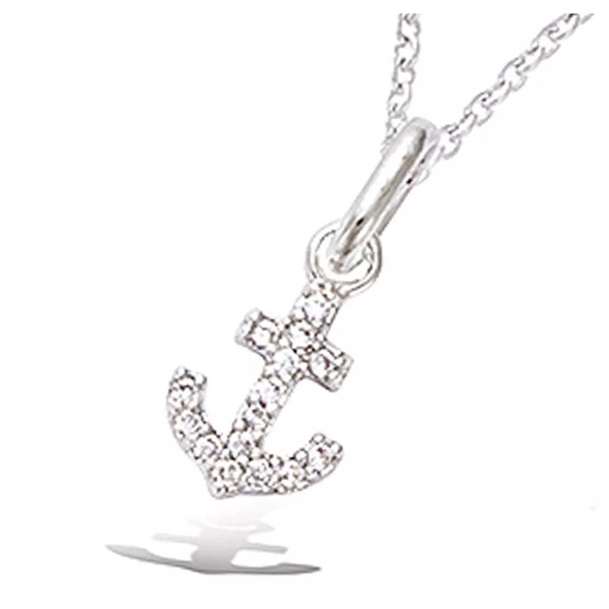 les trésors de lily Pendentif Argent 'Ancre Marine' blanc argenté (rhodié) 8x7 mm [P8026]