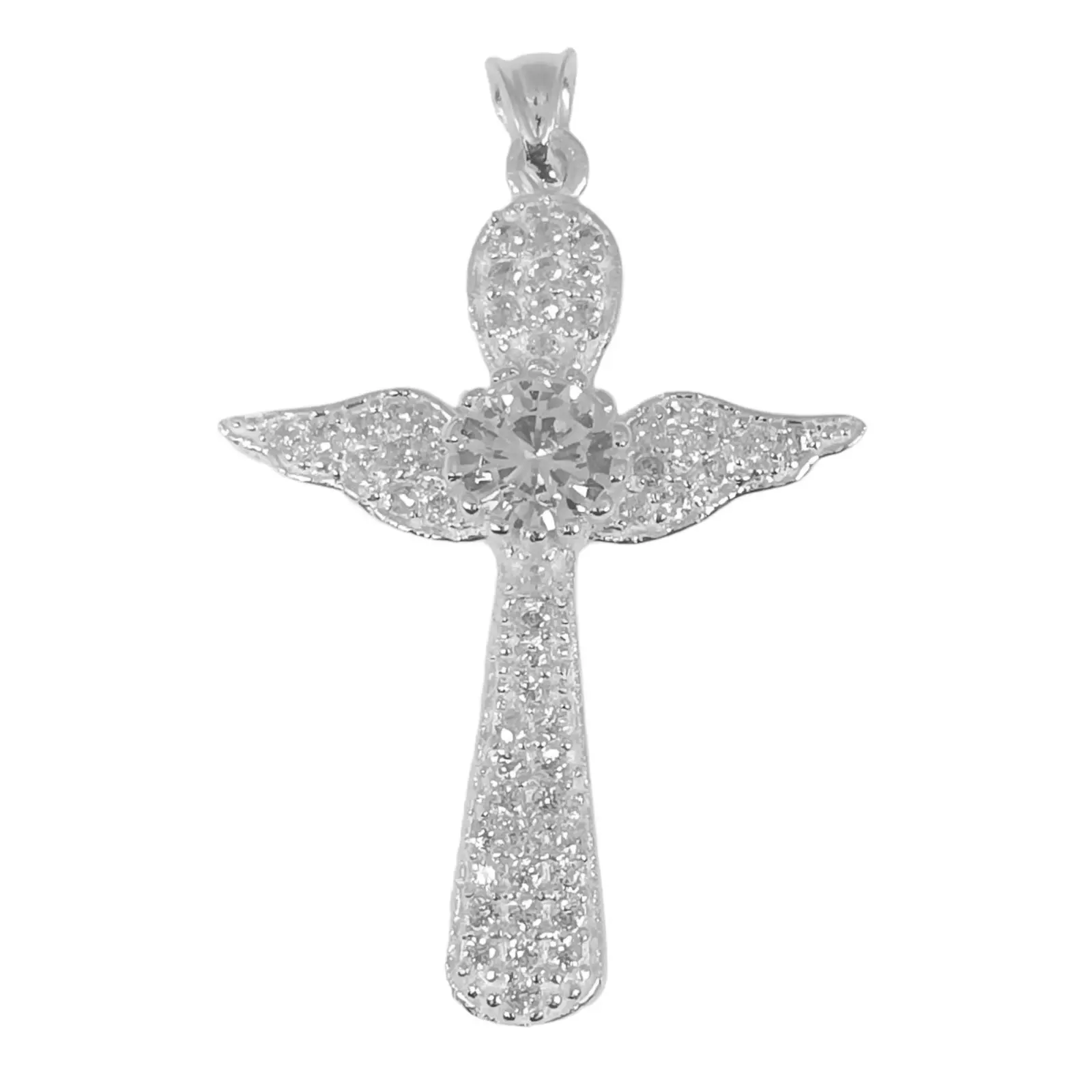 les trésors de lily Pendentif Argent 'Ange Gardien' blanc argenté 32x25 mm [S0318]