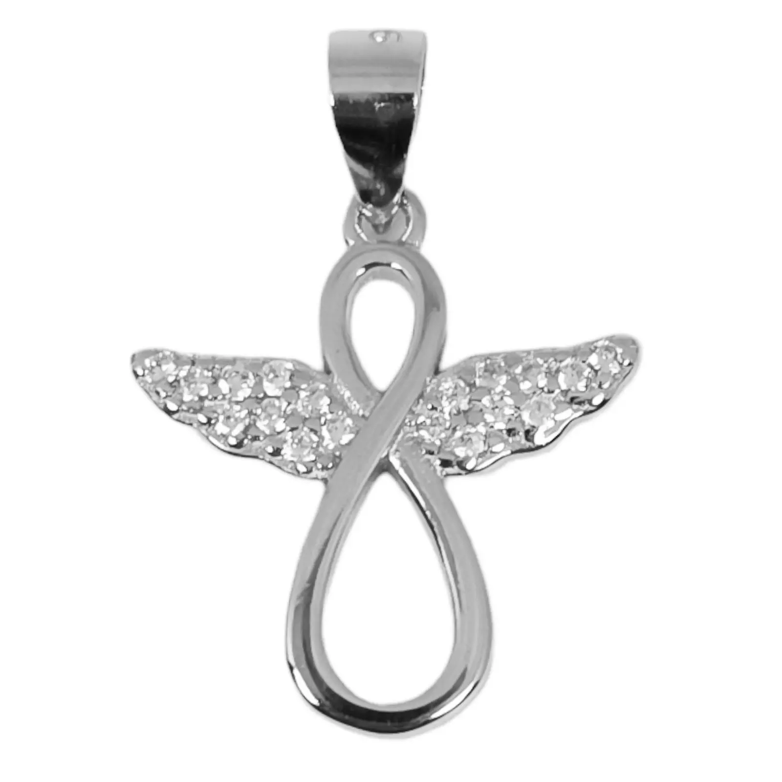 les trésors de lily Pendentif Argent 'Ange Gardien' blanc argenté (rhodié) 15x15 mm [S0747]