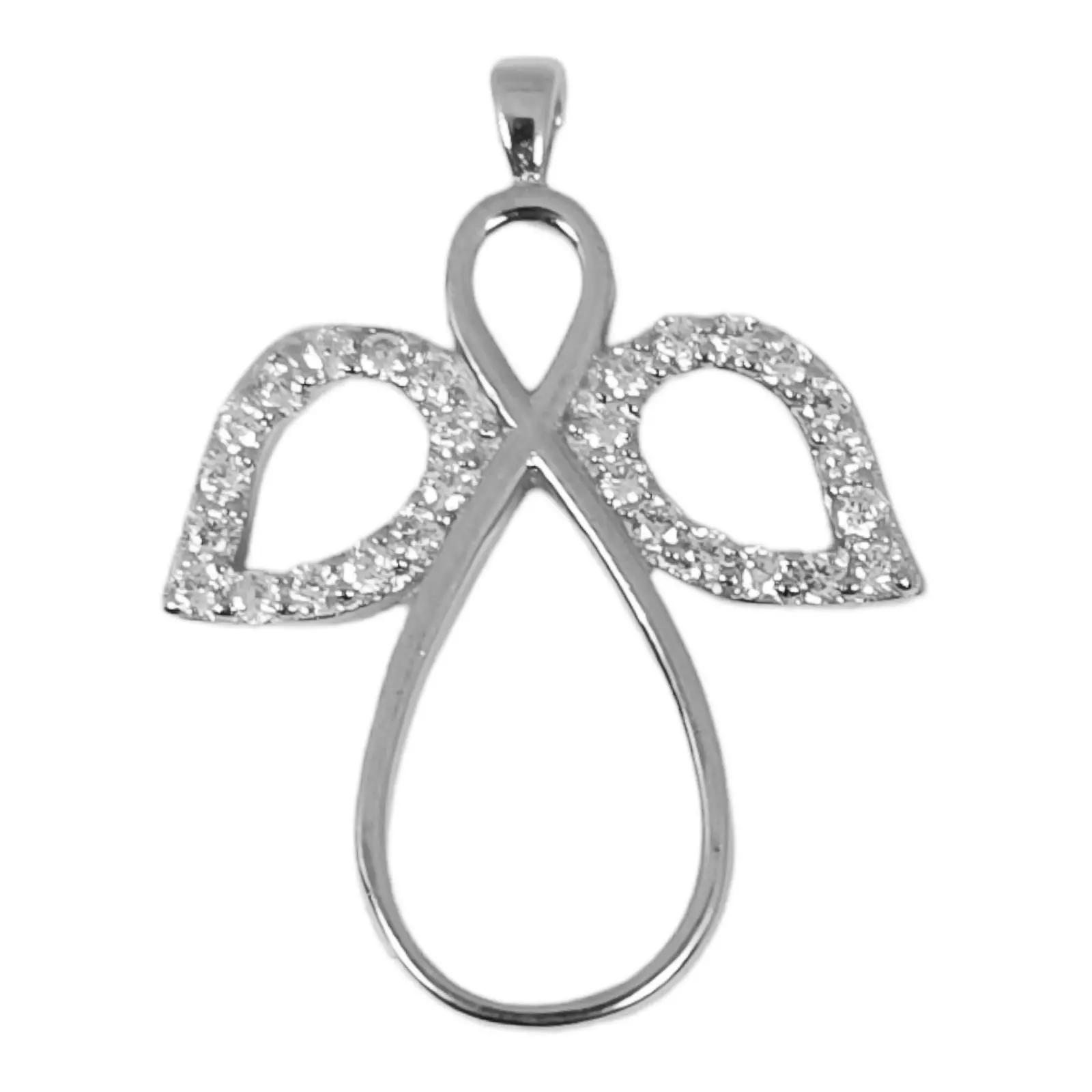 les trésors de lily Pendentif Argent 'Ange Gardien' blanc argenté (rhodié) 20x18 mm [S0746]