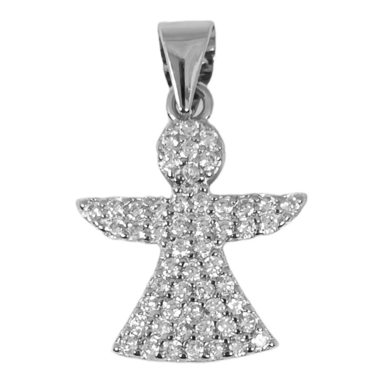 Les Trésors De Lily Pendentif Argent 'Ange Gardien' Blanc Argenté (rhodié) 16x15 Mm [S0737]