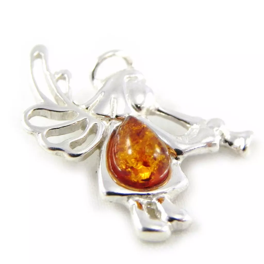 Les Trésors De Lily Pendentif Argent 'Ange Musicien' Ambre [H5052]