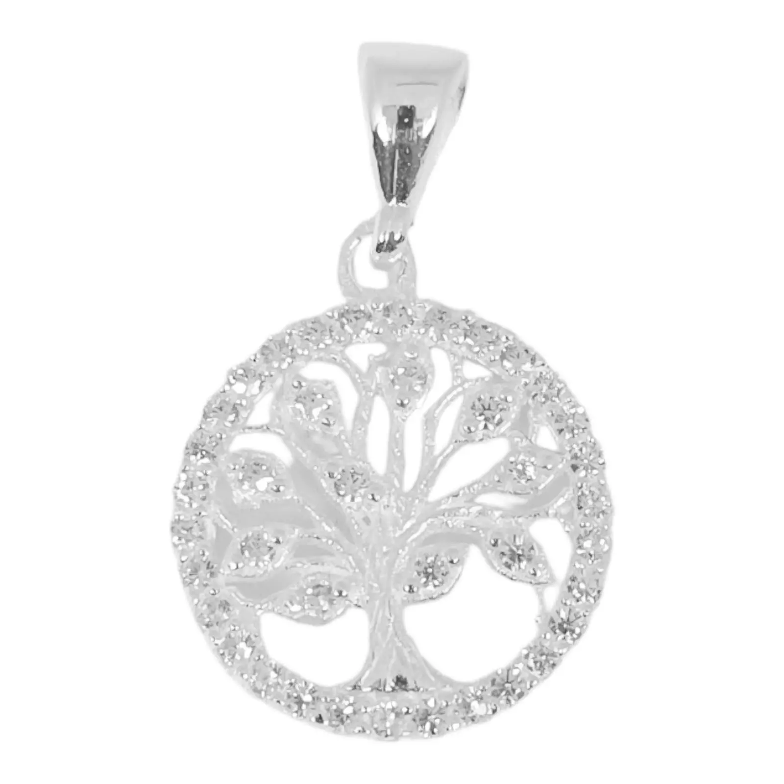 les trésors de lily Pendentif Argent 'Arbre de Vie' blanc argenté 16 mm [S0996]