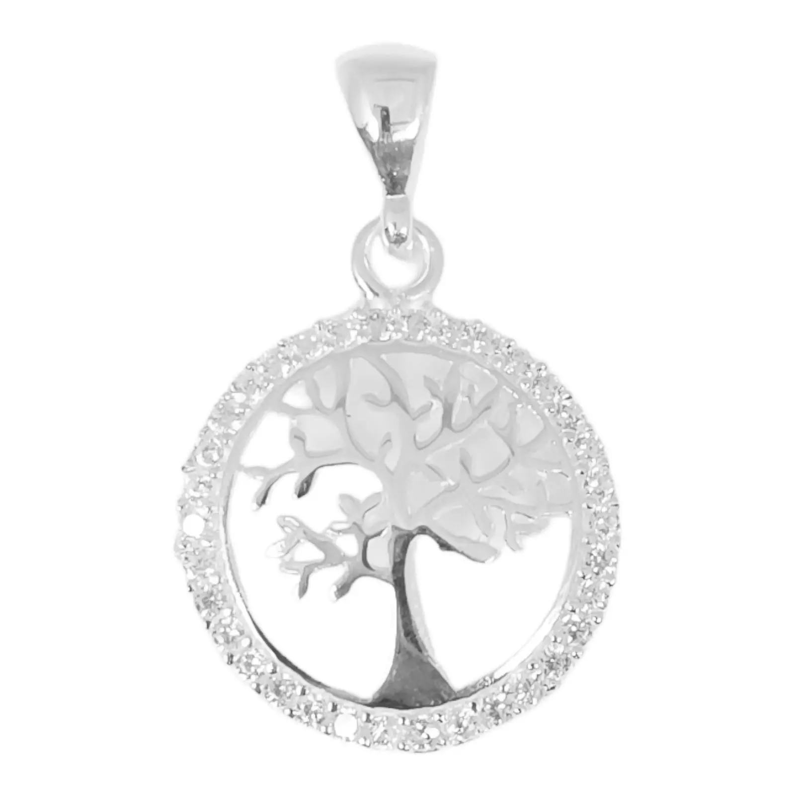 les trésors de lily Pendentif Argent 'Arbre de Vie' blanc argenté 17 mm [S0995]