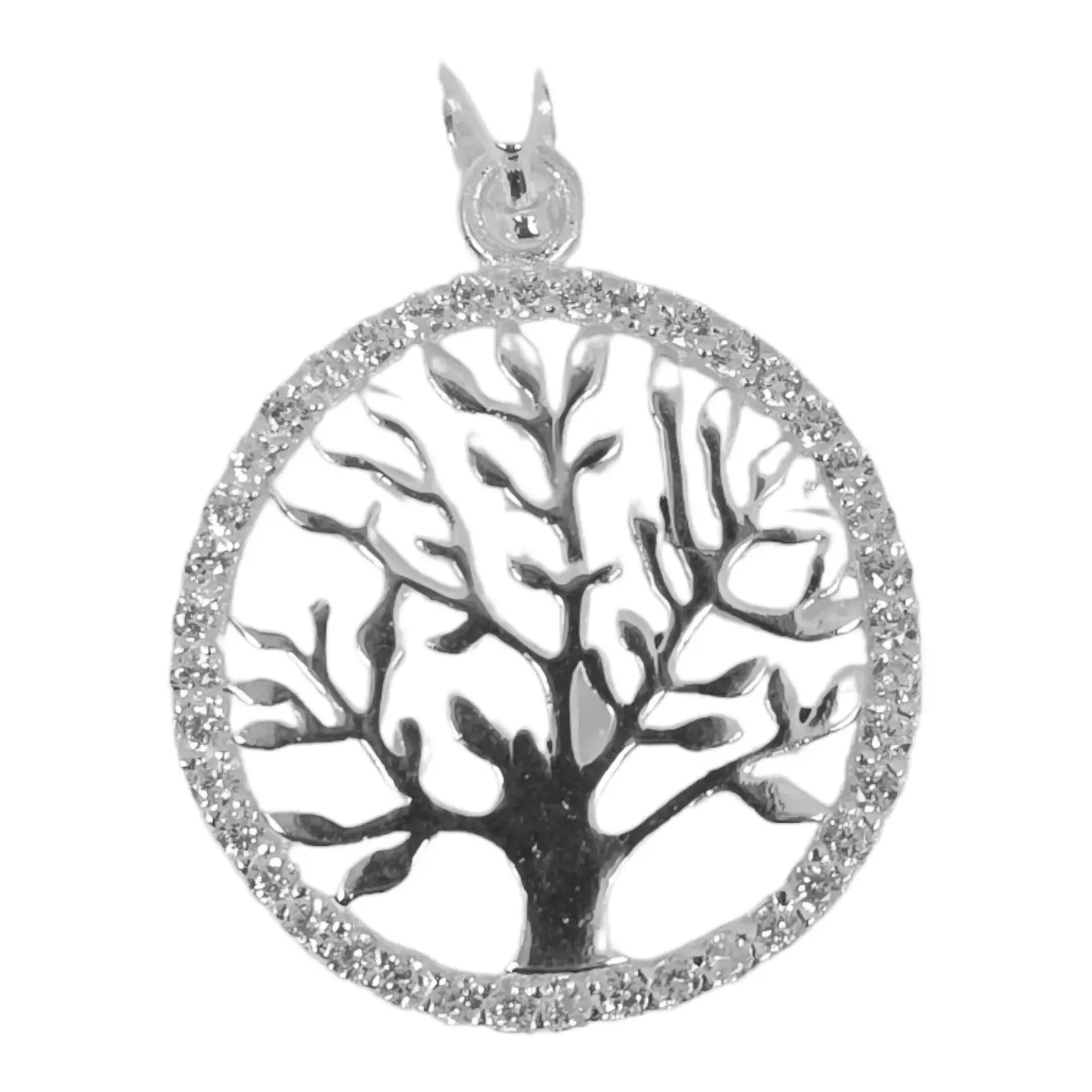 les trésors de lily Pendentif Argent 'Arbre de Vie' blanc argenté 20 mm [S0984]