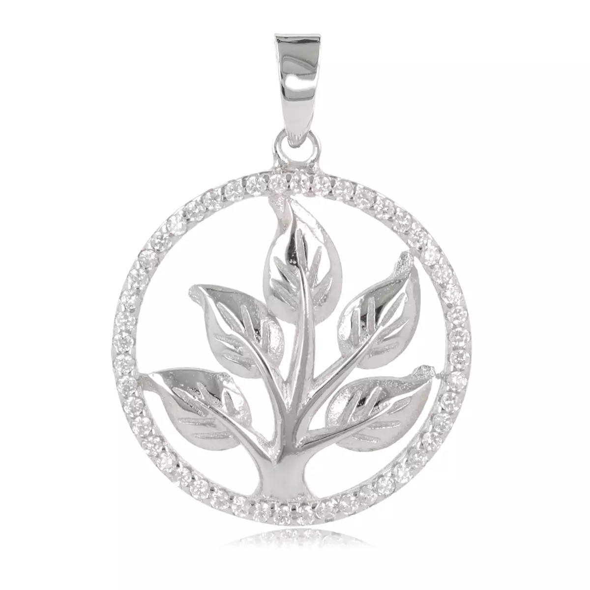 les trésors de lily Pendentif Argent 'Arbre de Vie' blanc argenté (rhodié) 20 mm [R4032]