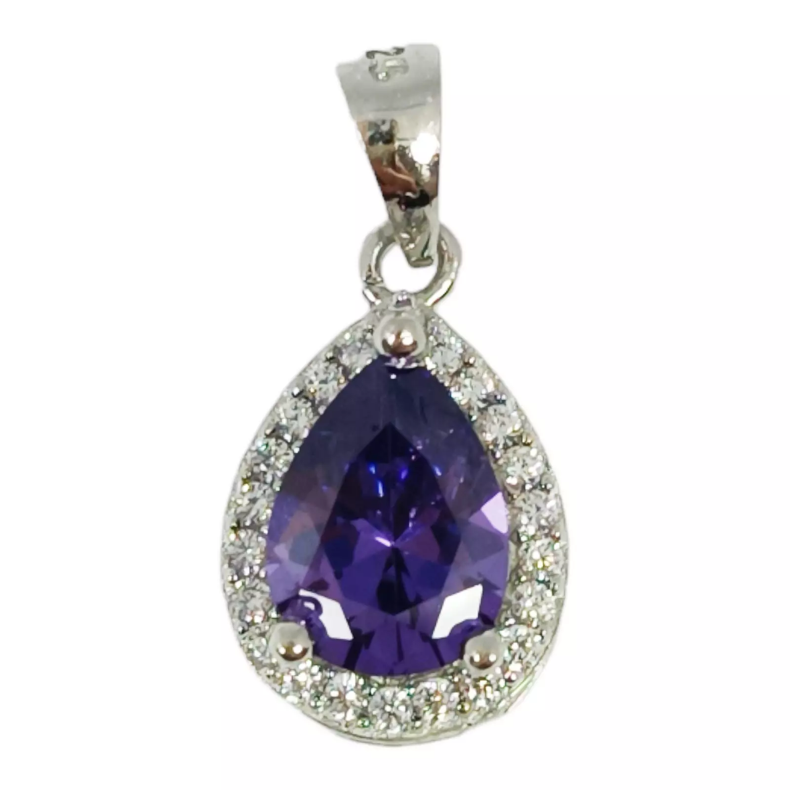 les trésors de lily Pendentif Argent 'Arégonde' améthyste argenté (rhodié) 11x9 mm [S0675]