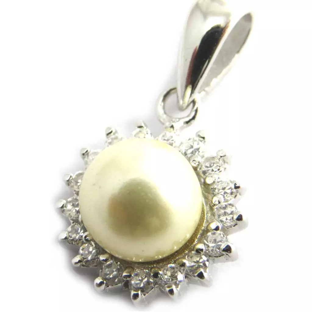 Les Trésors De Lily Pendentif Argent 'Arégonde' Blanc Argenté (rhodié) 11 Mm [N2950]