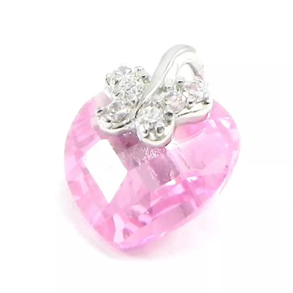 Les Trésors De Lily Pendentif Argent 'Arégonde' Rose (coeur) [F6905]