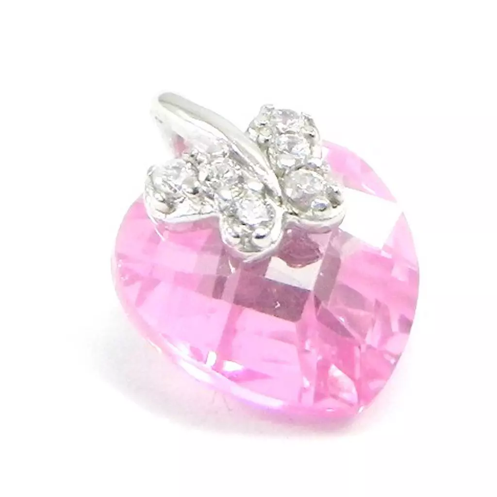 Les Trésors De Lily Pendentif Argent 'Arégonde' Rose (coeur) [F6905]