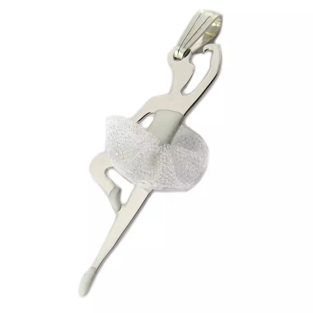 Les Trésors De Lily Pendentif Argent 'Ballerines' Blanc Argenté (rhodié) 25x12 Mm [P3284]