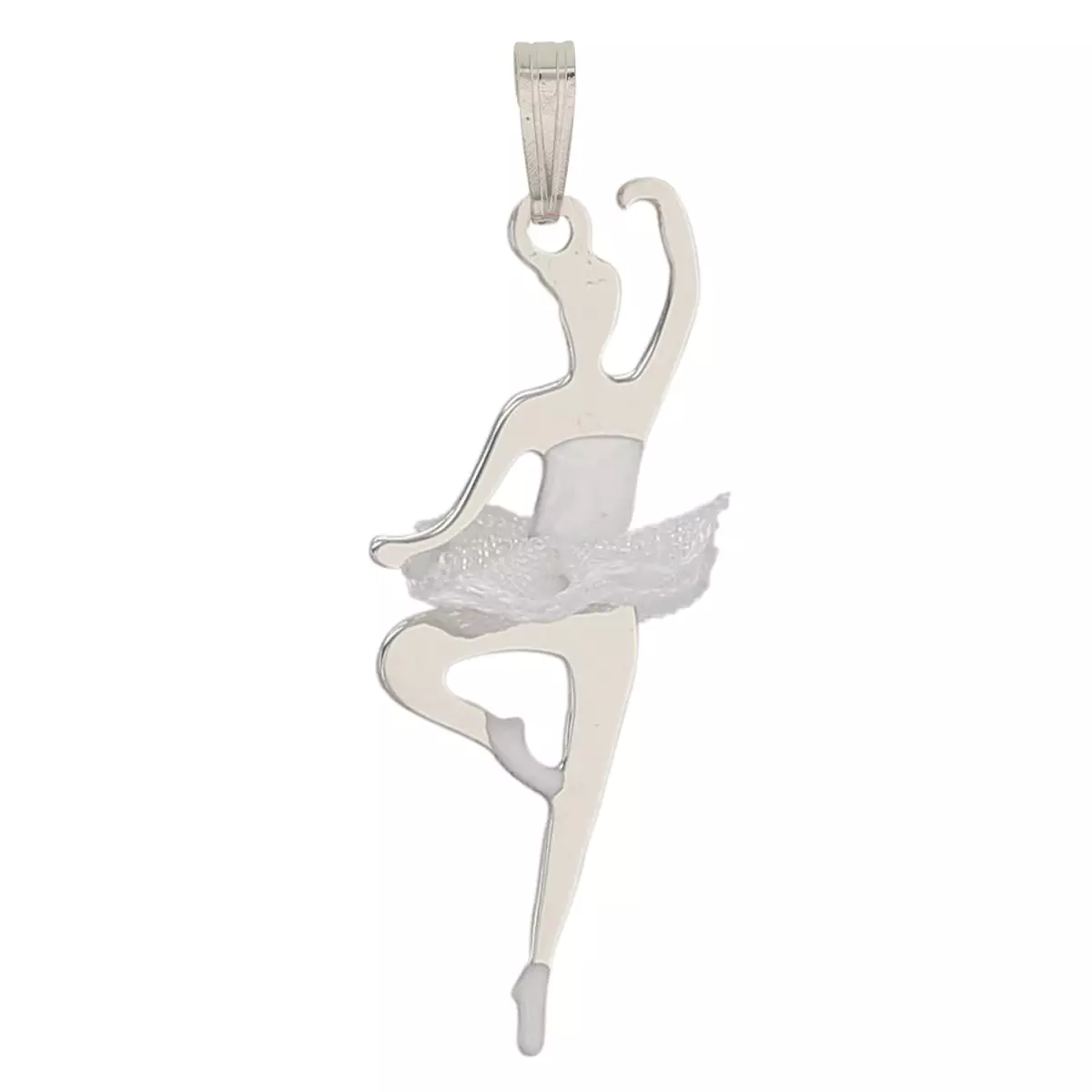 Les Trésors De Lily Pendentif Argent 'Ballerines' Blanc Argenté (rhodié) 25x12 Mm [P3284]