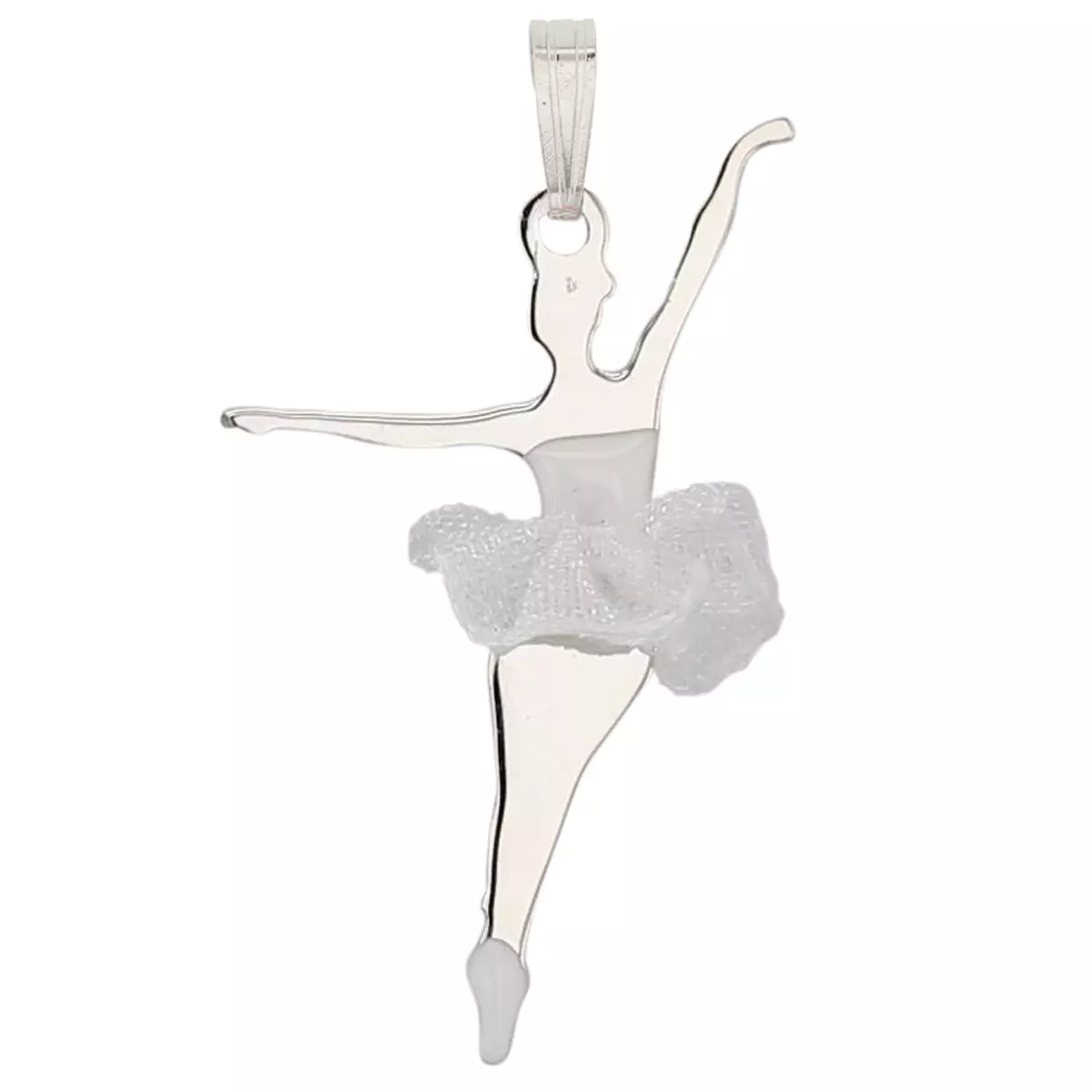 Les Trésors De Lily Pendentif Argent 'Ballerines' Blanc Argenté (rhodié) 30x20 Mm [P3280]