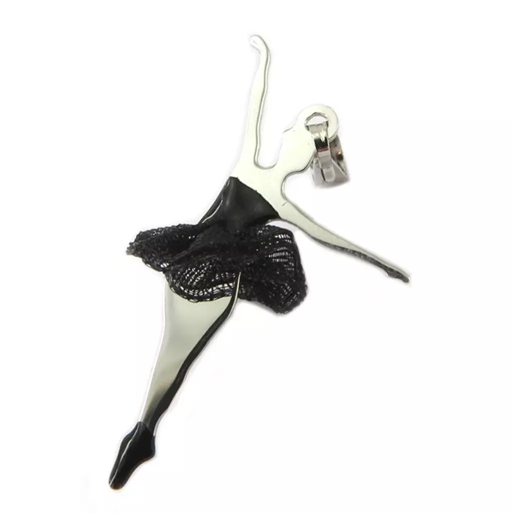 Les Trésors De Lily Pendentif Argent 'Ballerines' Noir Argenté (rhodié) [P3281]