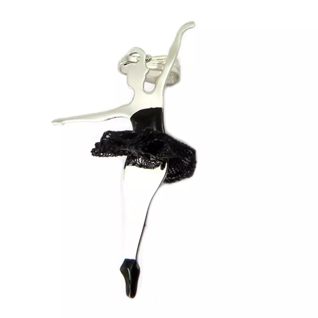 Les Trésors De Lily Pendentif Argent 'Ballerines' Noir Argenté (rhodié) [P3281]